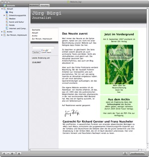 Website Ausschnitt